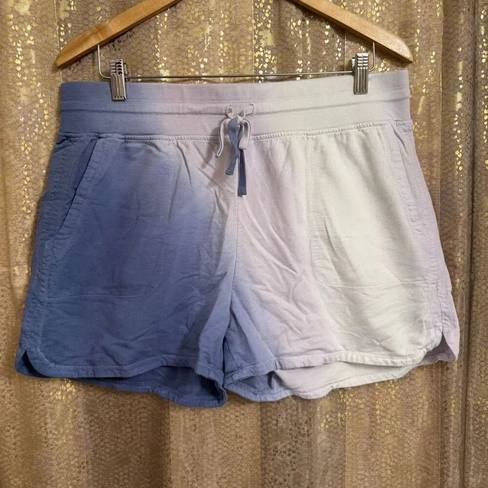 Splendid Blue Ombre Sleep Lounge Modal Cotton Pull On Shorts XL